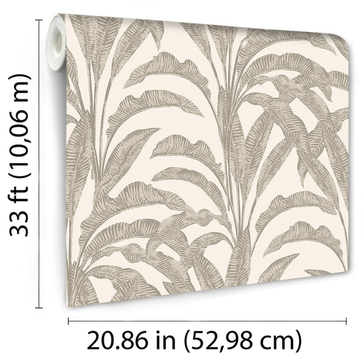DecoratorsBest Luxe Tropical Palm Beige and Cream Wallpaper