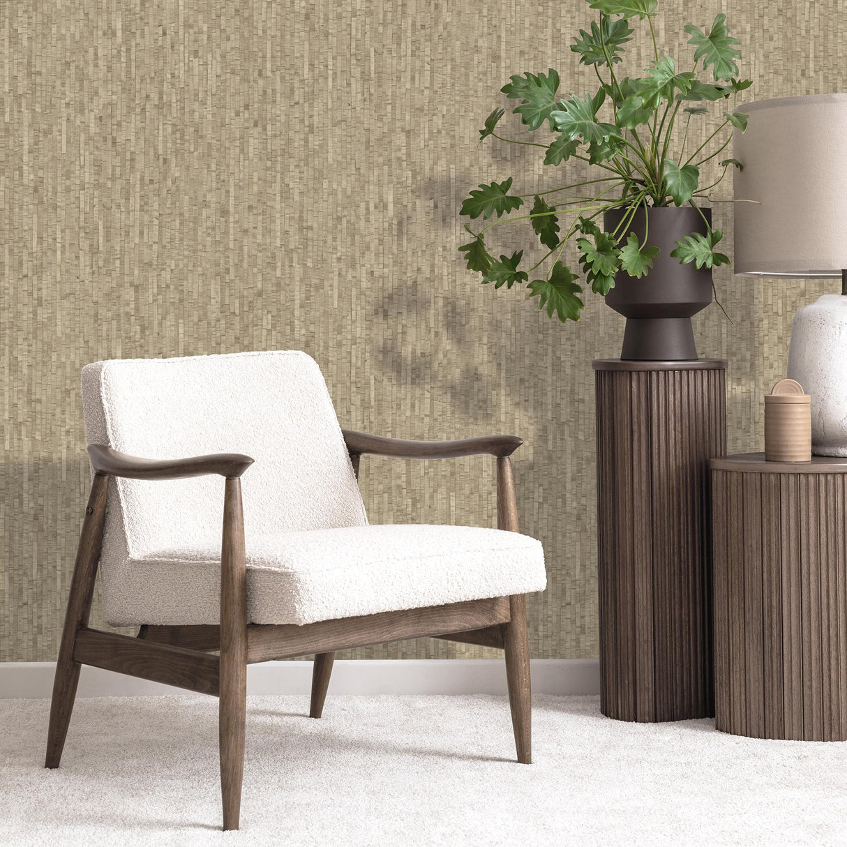 DecoratorsBest Faux Natural Straw Beige Wallpaper