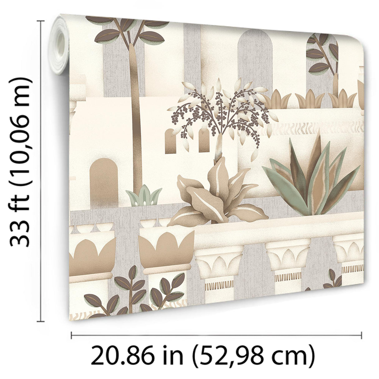 DecoratorsBest Mediterranean Villa Garden Beige Wallpaper