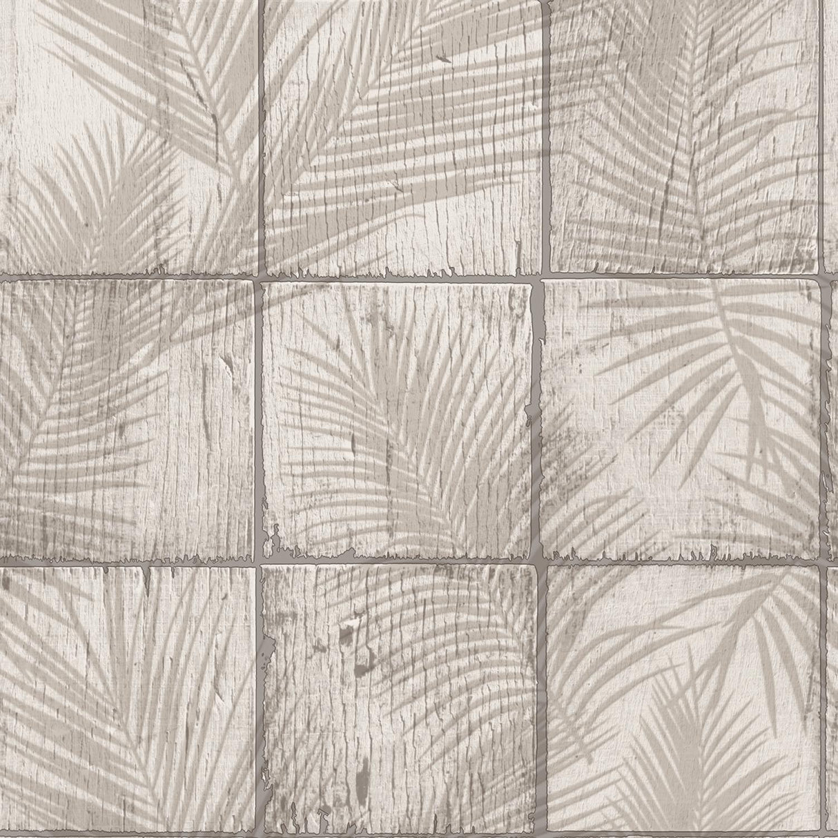 DecoratorsBest Rustic Palm Shadow Tile Beige Wallpaper