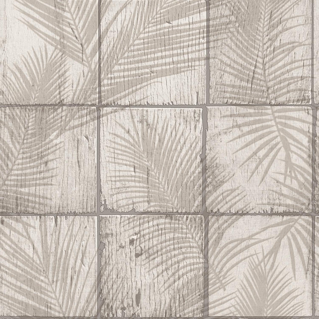 DecoratorsBest Rustic Palm Shadow Tile Beige Wallpaper
