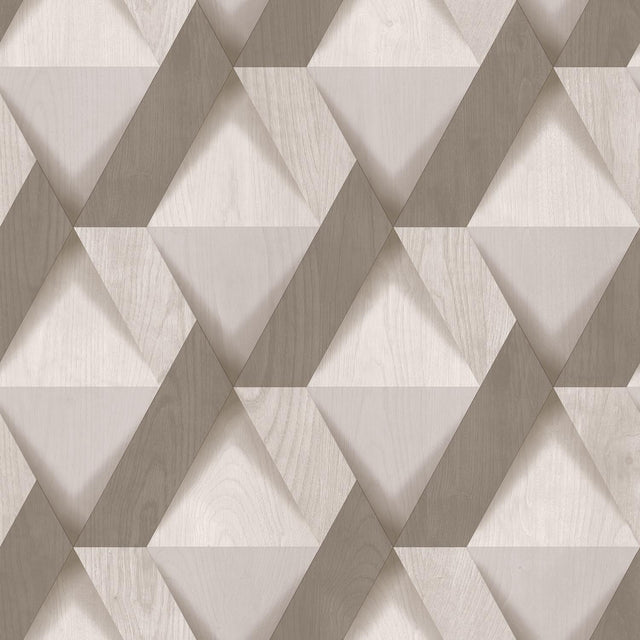 DecoratorsBest Modern Losange Wood Taupe Wallpaper