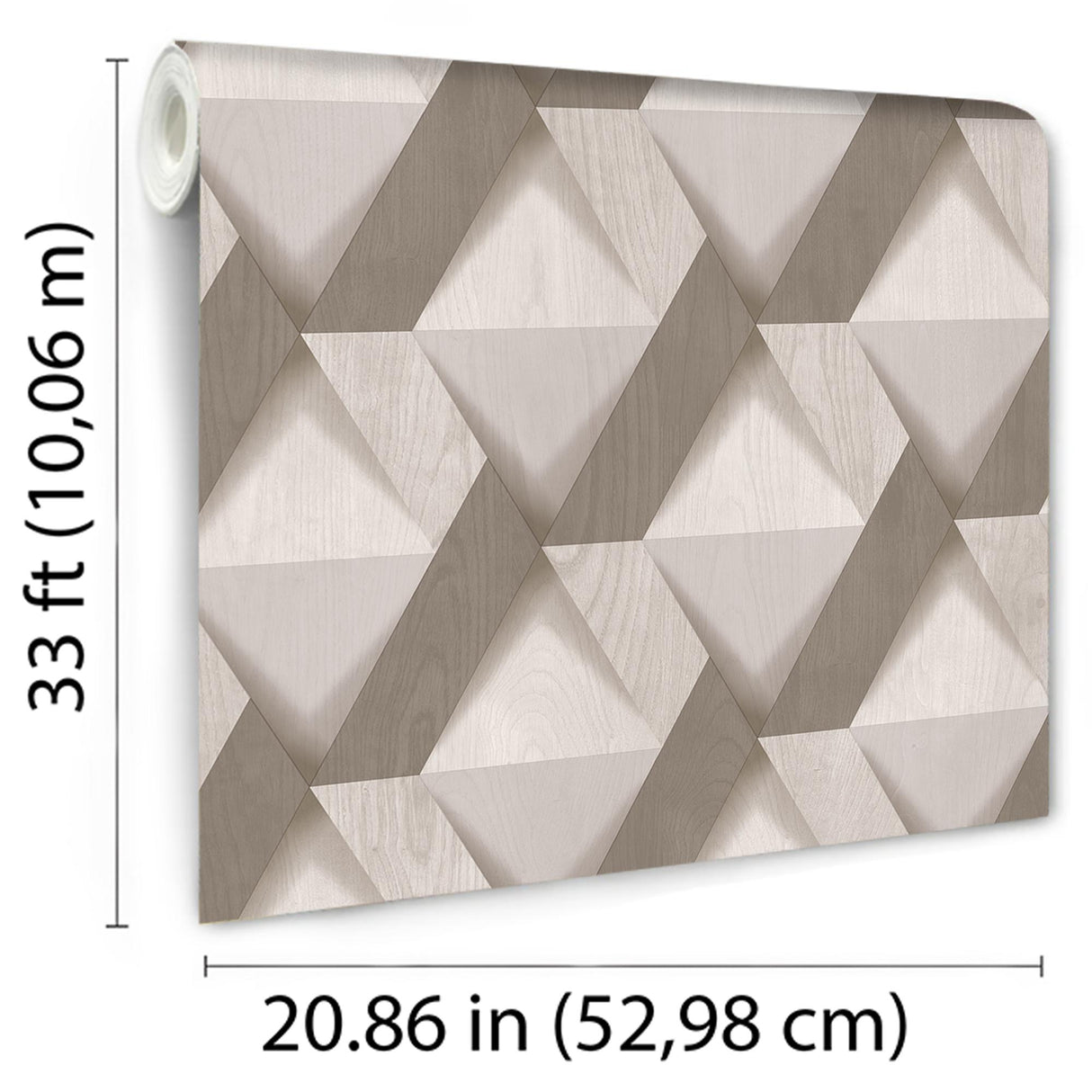 DecoratorsBest Modern Losange Wood Taupe Wallpaper