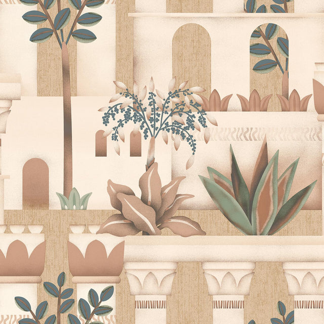 DecoratorsBest Mediterranean Villa Garden Orange Wallpaper