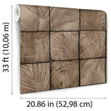 DecoratorsBest Rustic Palm Shadow Tile Taupe Wallpaper