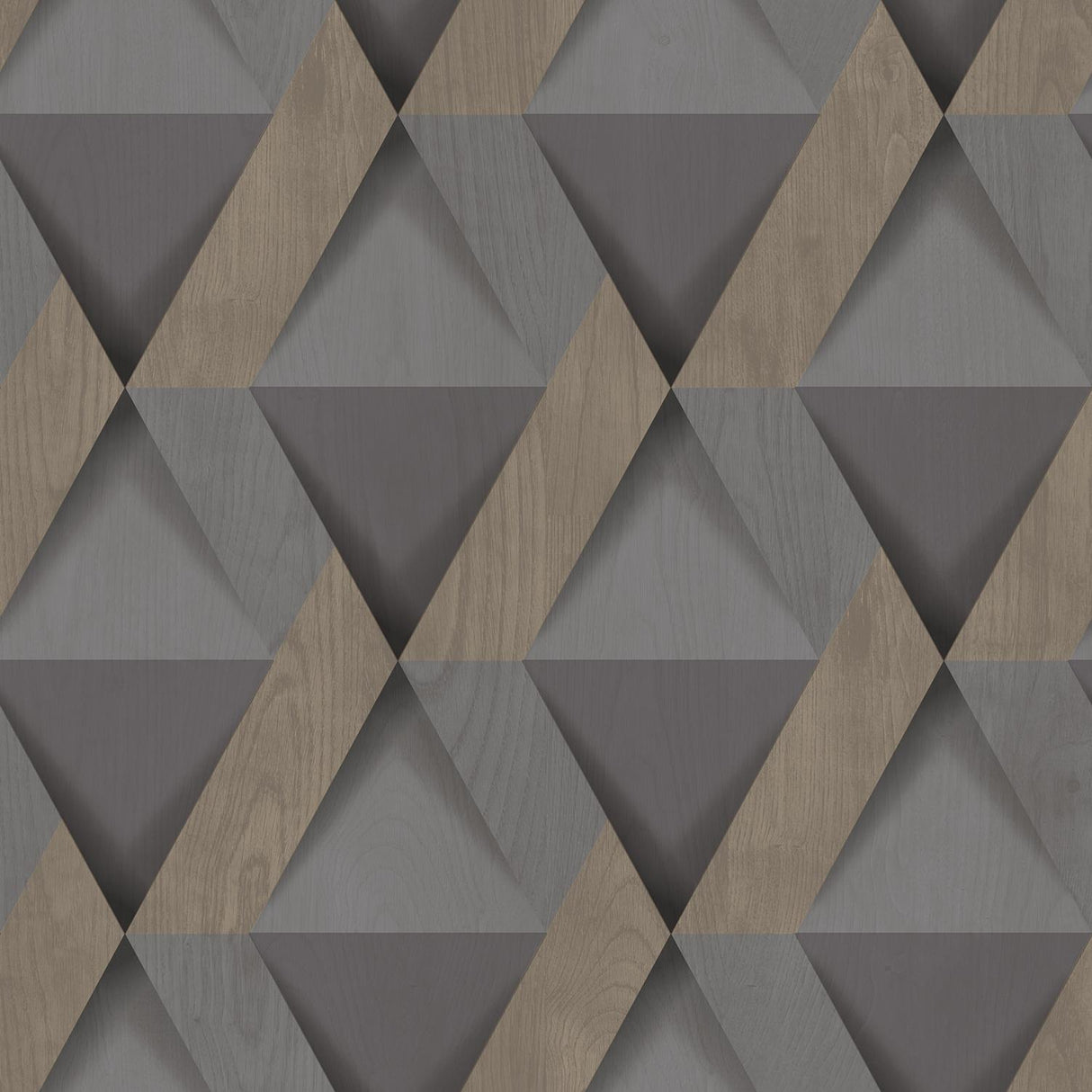 DecoratorsBest Modern Losange Wood Dark Grey Wallpaper