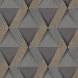 DecoratorsBest Modern Losange Wood Dark Grey Wallpaper