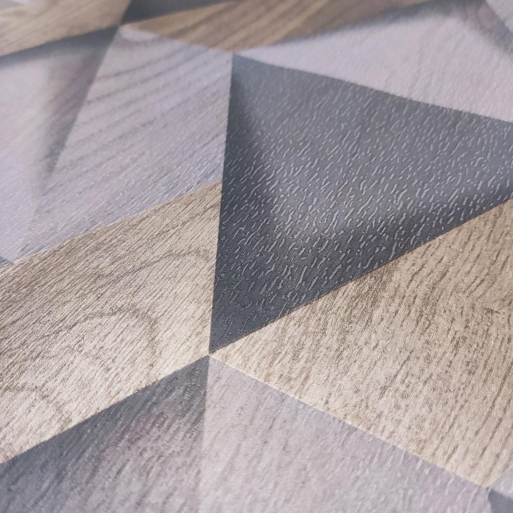 DecoratorsBest Modern Losange Wood Dark Grey Wallpaper