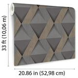 DecoratorsBest Modern Losange Wood Dark Grey Wallpaper