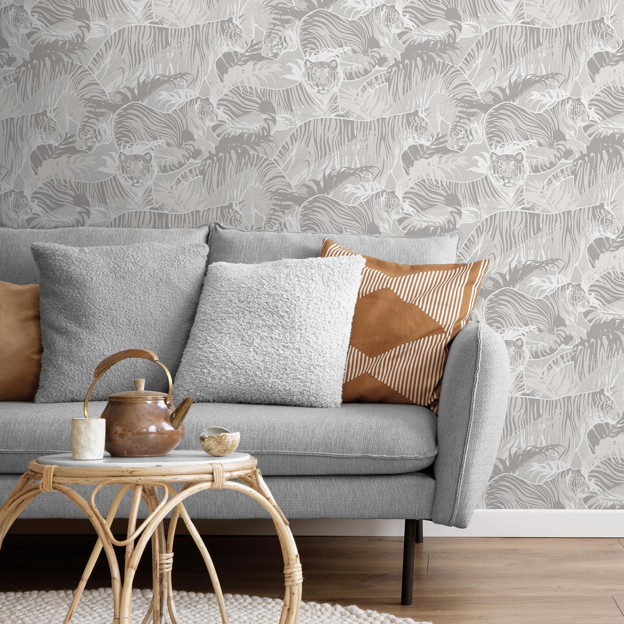 DecoratorsBest Tiger Squad Grey Wallpaper
