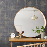 DecoratorsBest Vintage Palm Grove Dark Grey Wallpaper