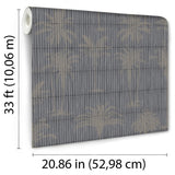 DecoratorsBest Vintage Palm Grove Dark Grey Wallpaper