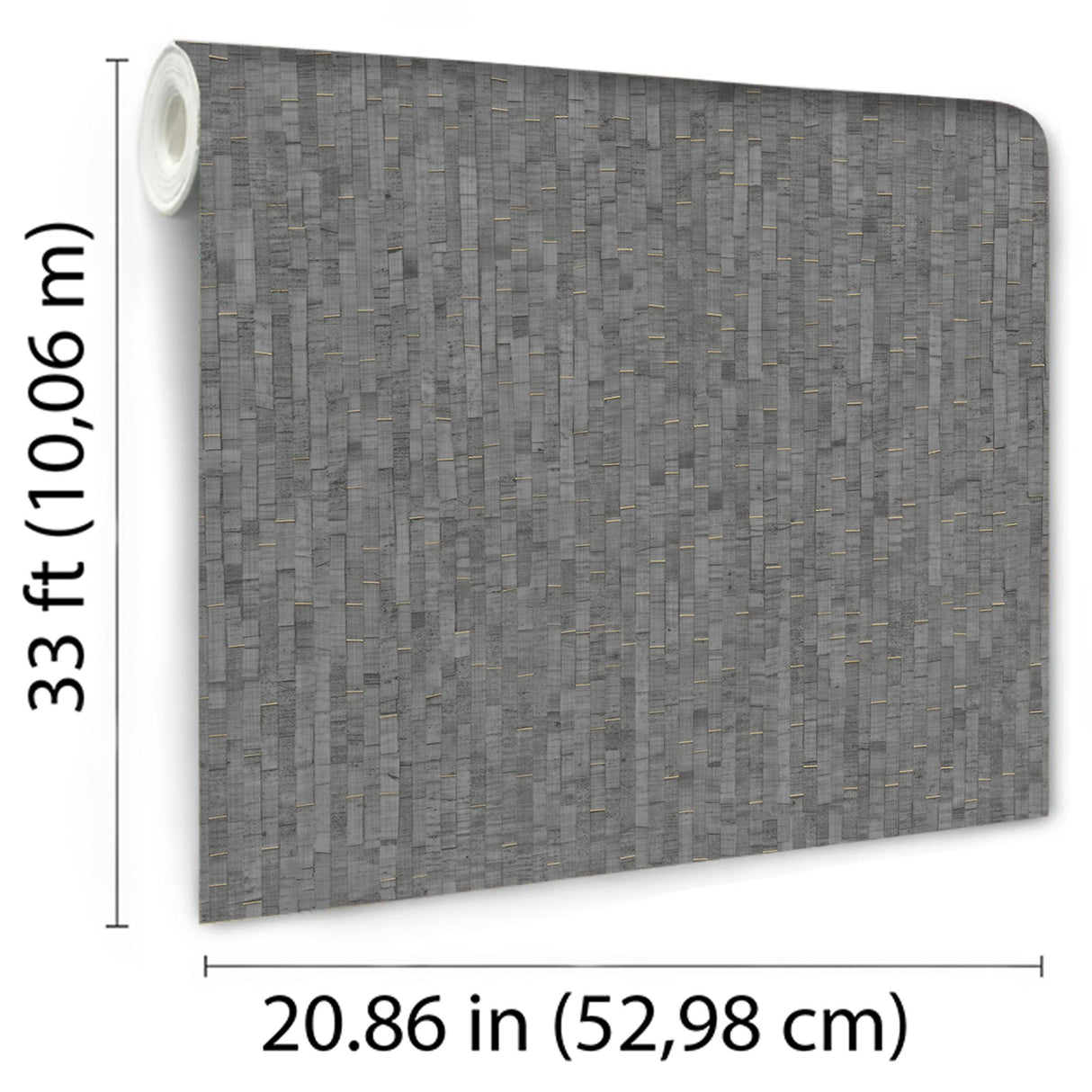 DecoratorsBest Faux Natural Straw Dark Grey Wallpaper