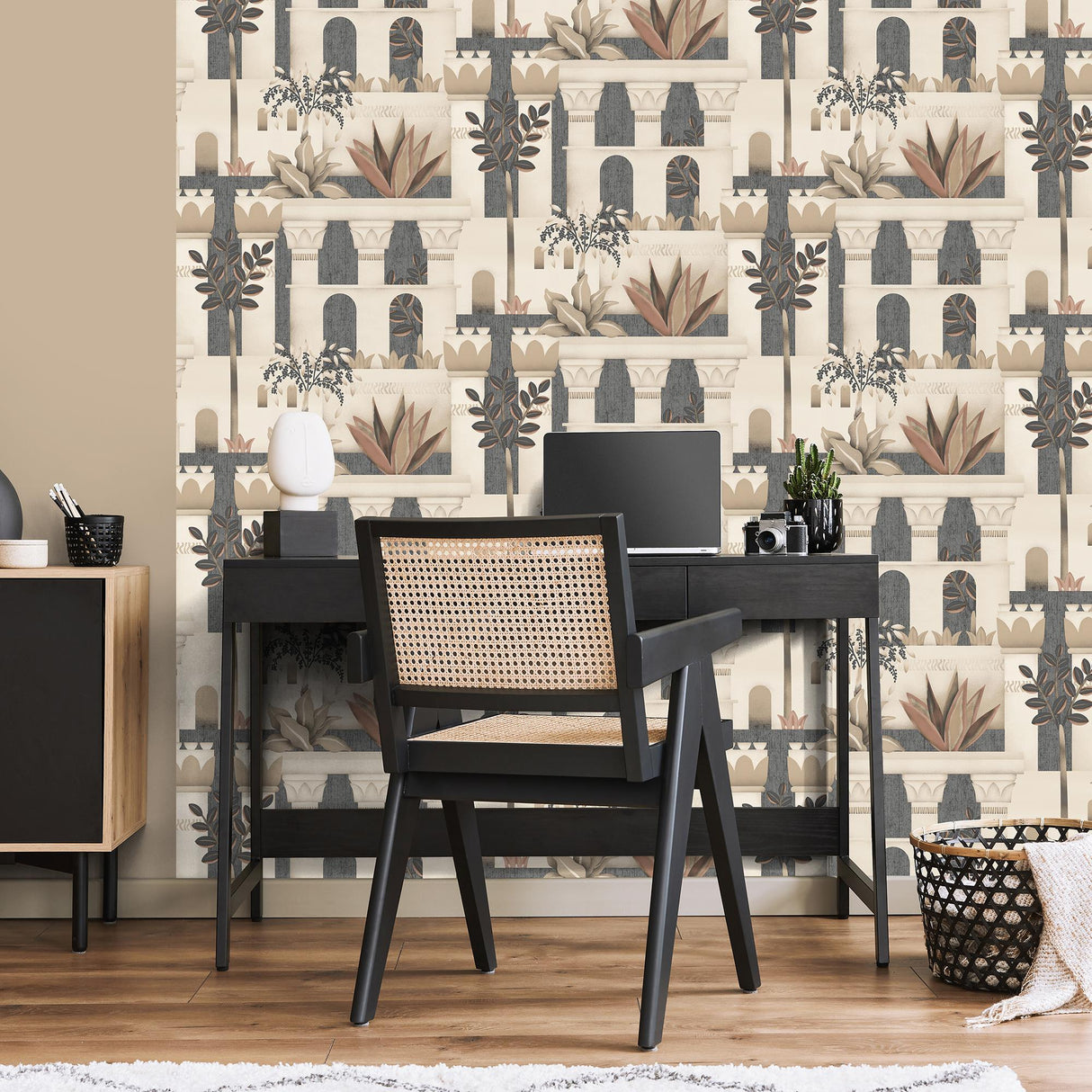 DecoratorsBest Mediterranean Villa Garden Grey Wallpaper