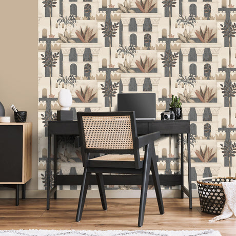 DecoratorsBest Mediterranean Villa Garden Grey Wallpaper