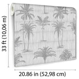 DecoratorsBest Vintage Palm Grove Light Grey Wallpaper
