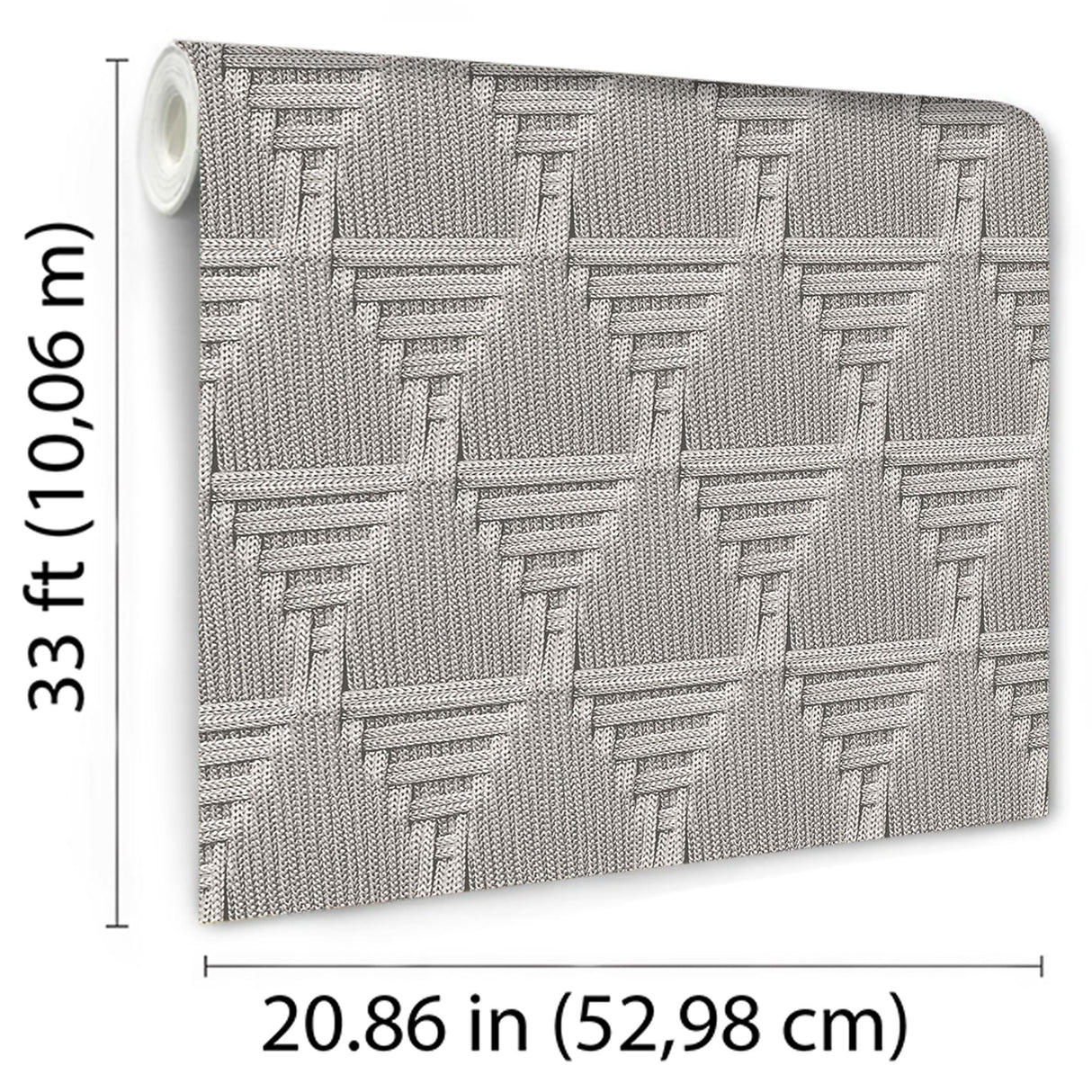 DecoratorsBest Rope Weave Diamond Light Grey Wallpaper