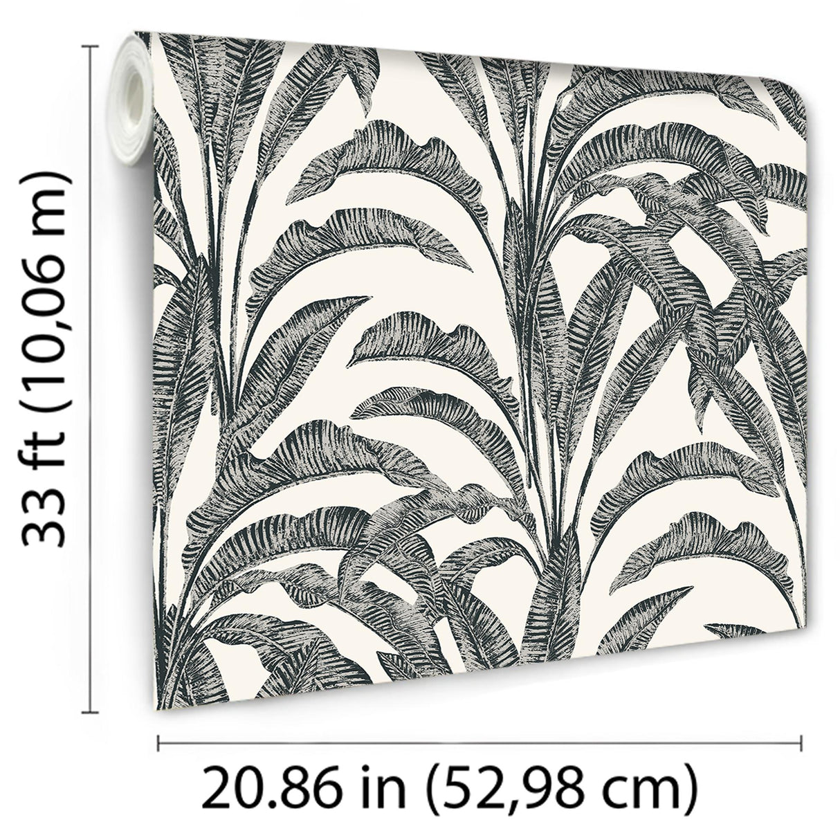 DecoratorsBest Luxe Tropical Palm Grey & Cream Wallpaper