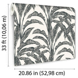 DecoratorsBest Luxe Tropical Palm Grey & Cream Wallpaper