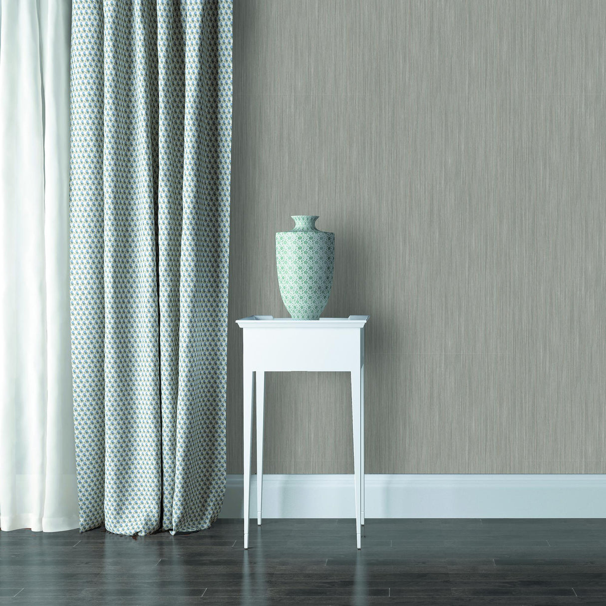 DecoratorsBest Fine Textured Stria Taupe Wallpaper