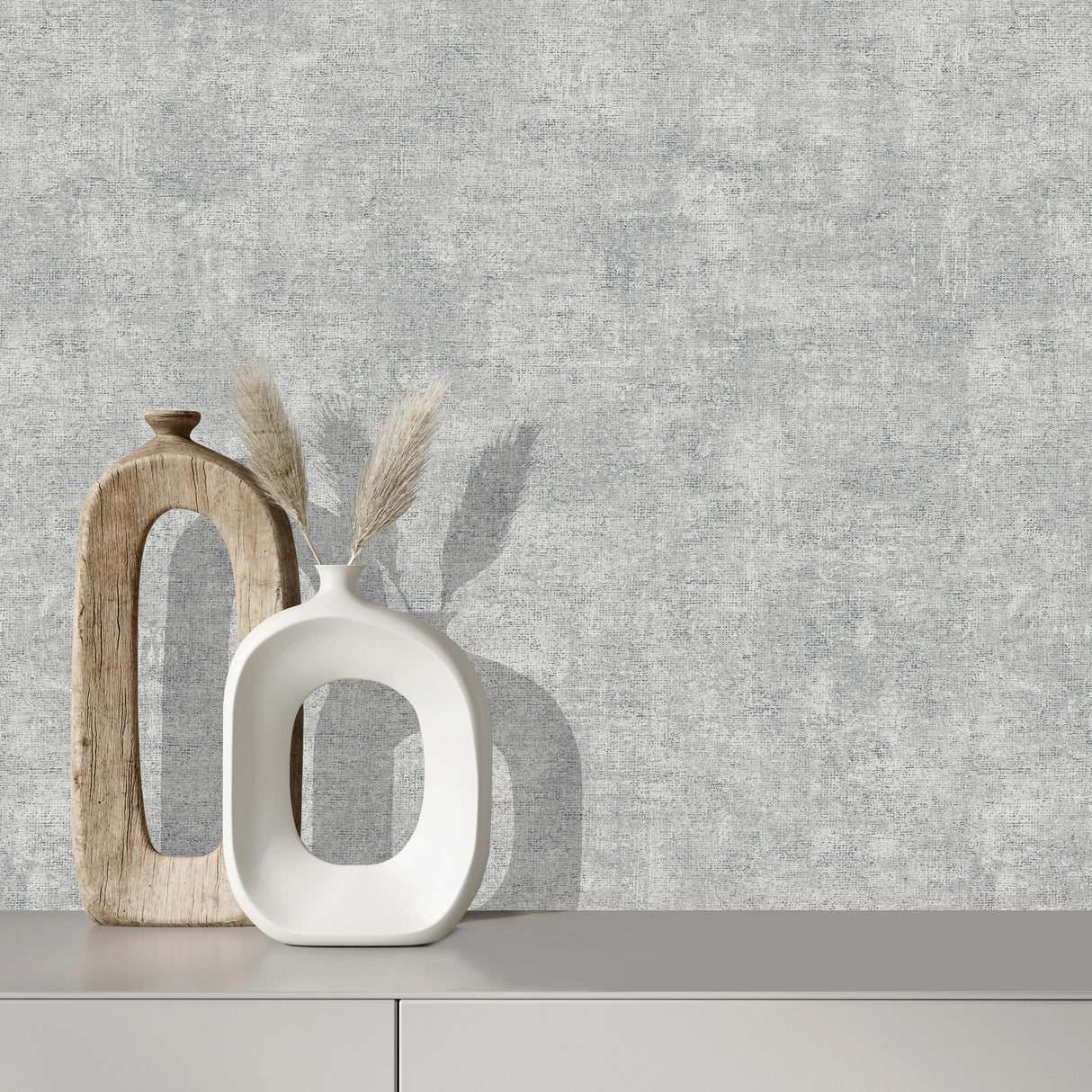 DecoratorsBest Glitter-Infused Linen Texture Grey Wallpaper