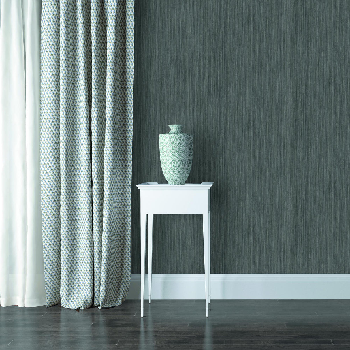 DecoratorsBest Fine Textured Stria Anthracite Wallpaper