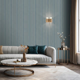 DecoratorsBest Glint Stria Stripe Blue Wallpaper
