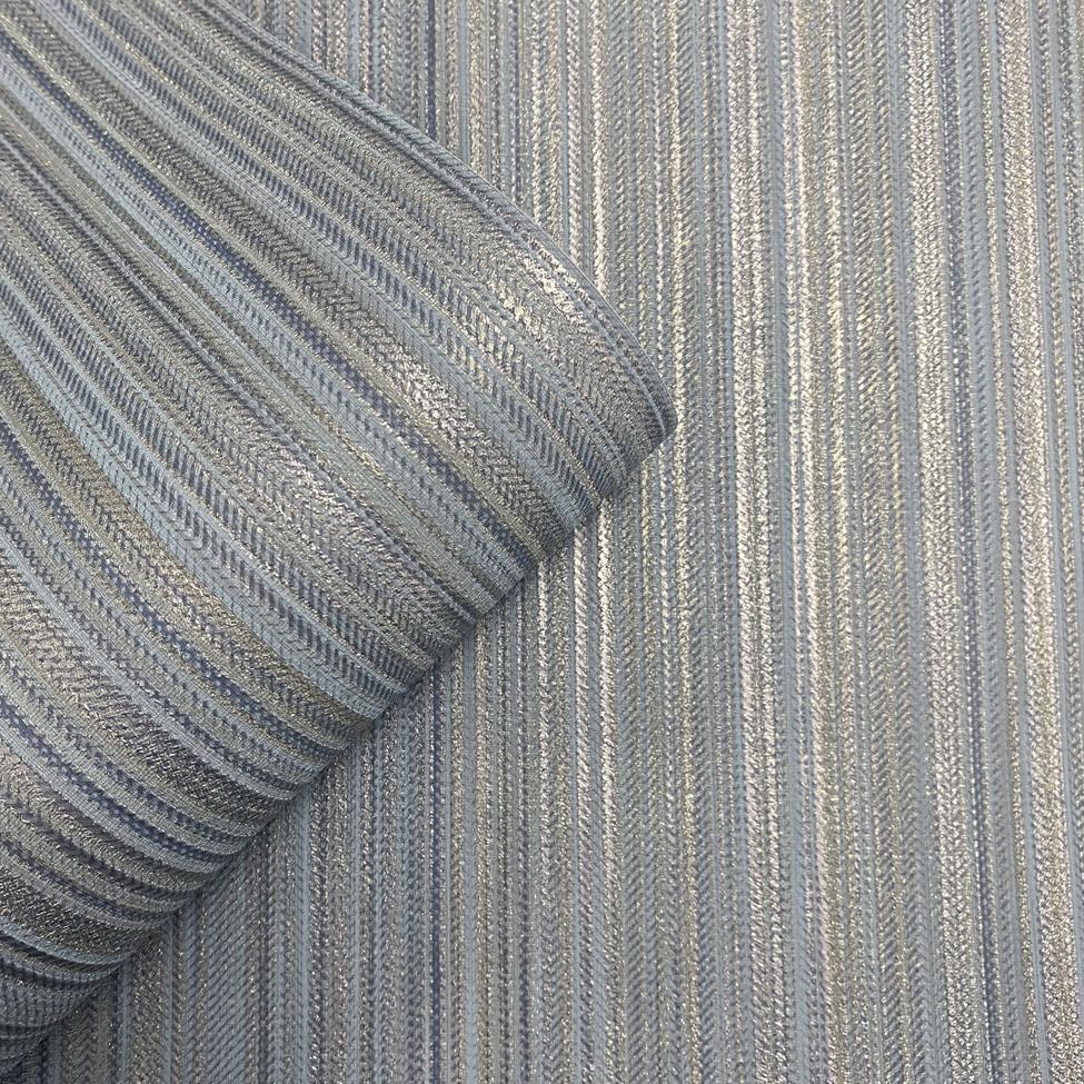 DecoratorsBest Glint Stria Stripe Blue Wallpaper