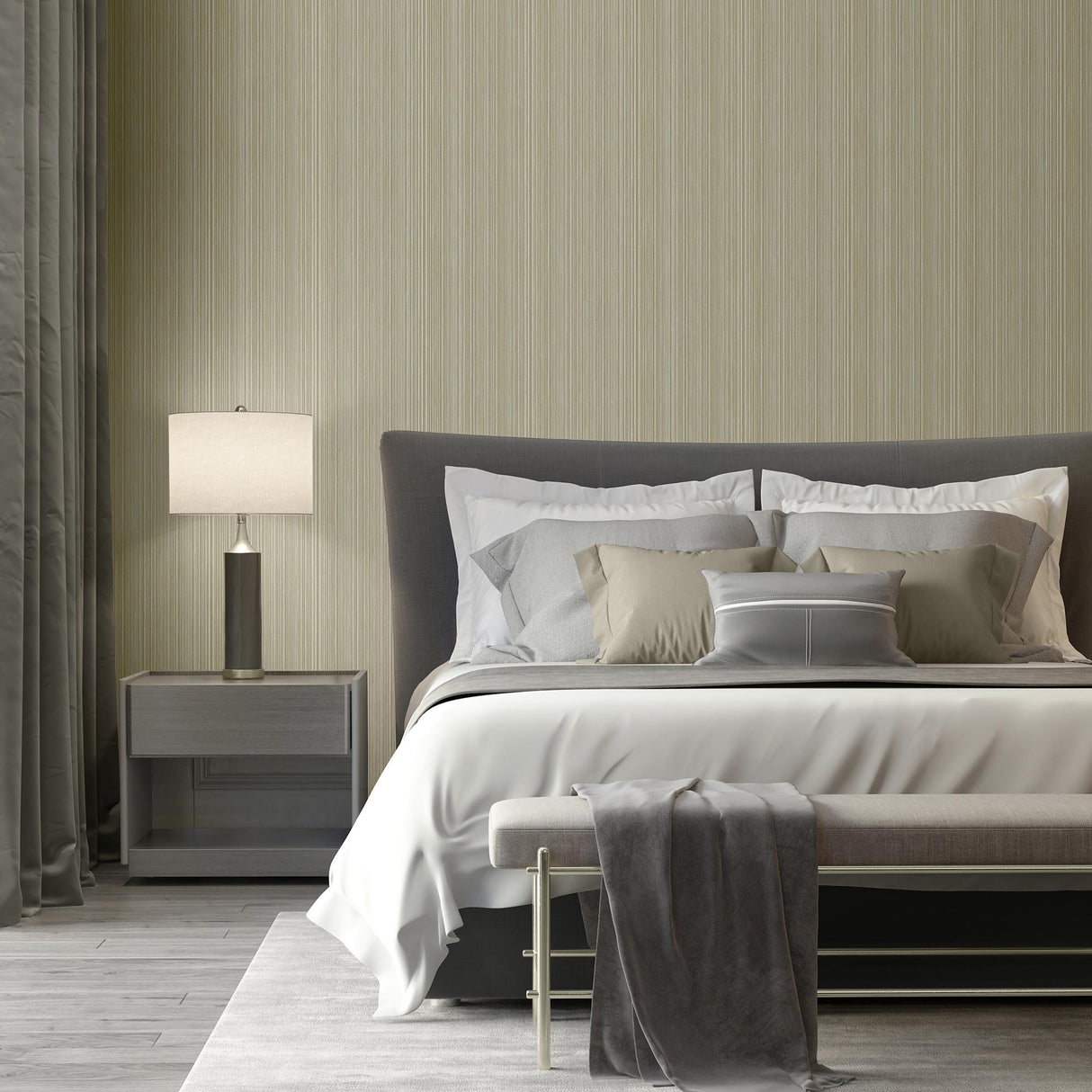 DecoratorsBest Glint Stria Stripe Gold Wallpaper