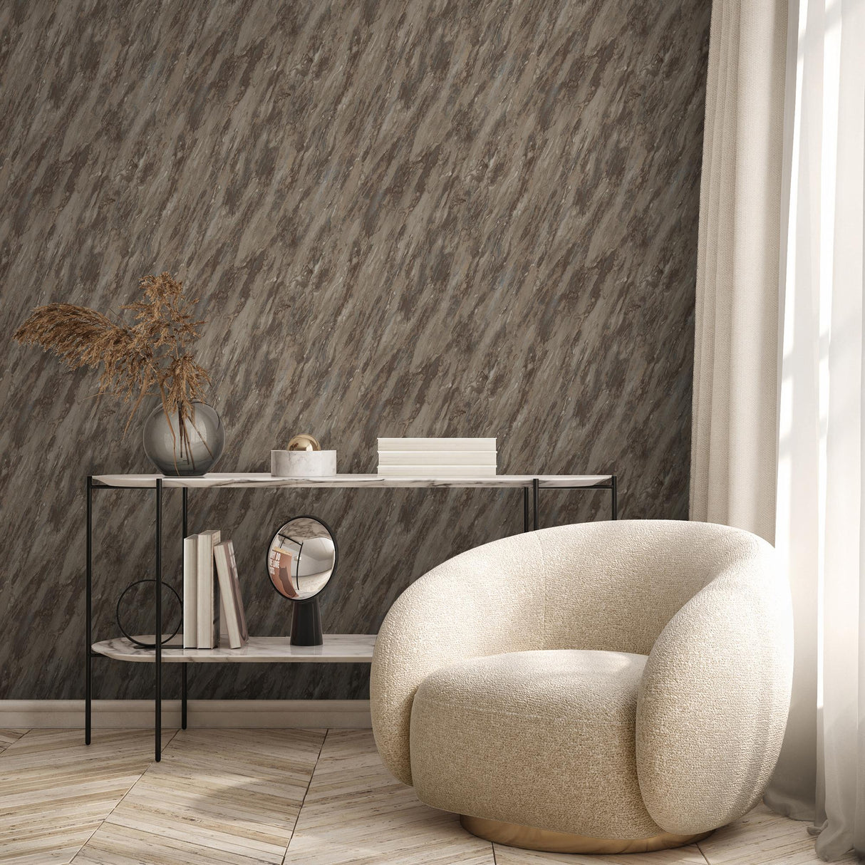 DecoratorsBest Luxe Marble with Glint Dust Taupe Wallpaper
