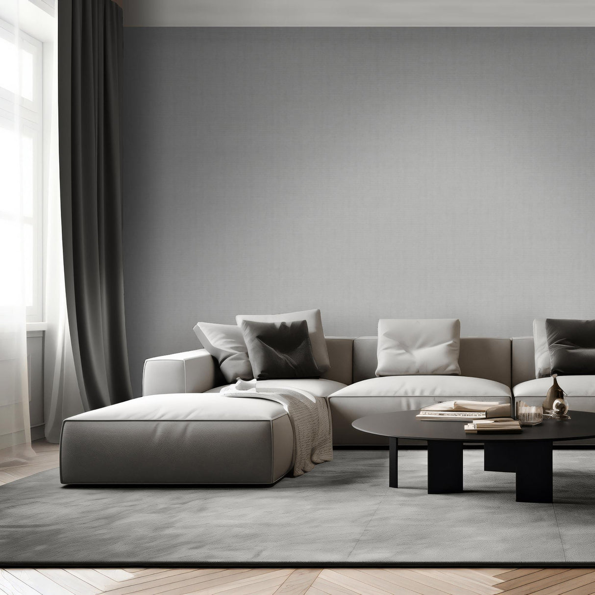 DecoratorsBest Lustre Linen Light Grey Wallpaper