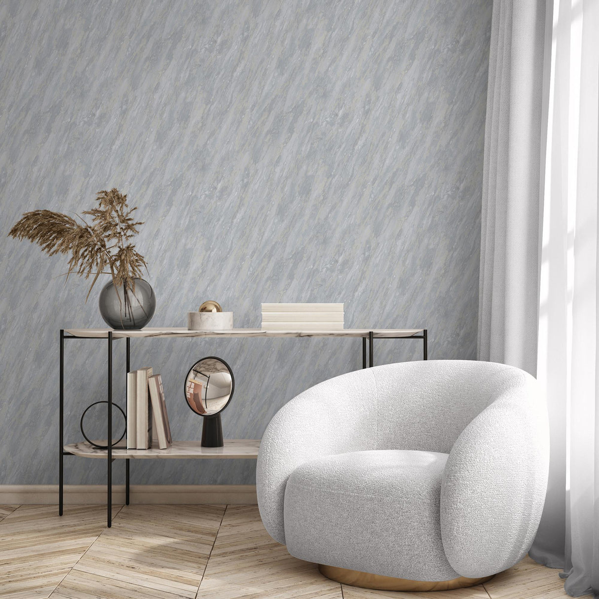 DecoratorsBest Luxe Marble with Glint Dust Light Grey Wallpaper