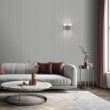 DecoratorsBest Glint Stria Stripe Light Grey Wallpaper
