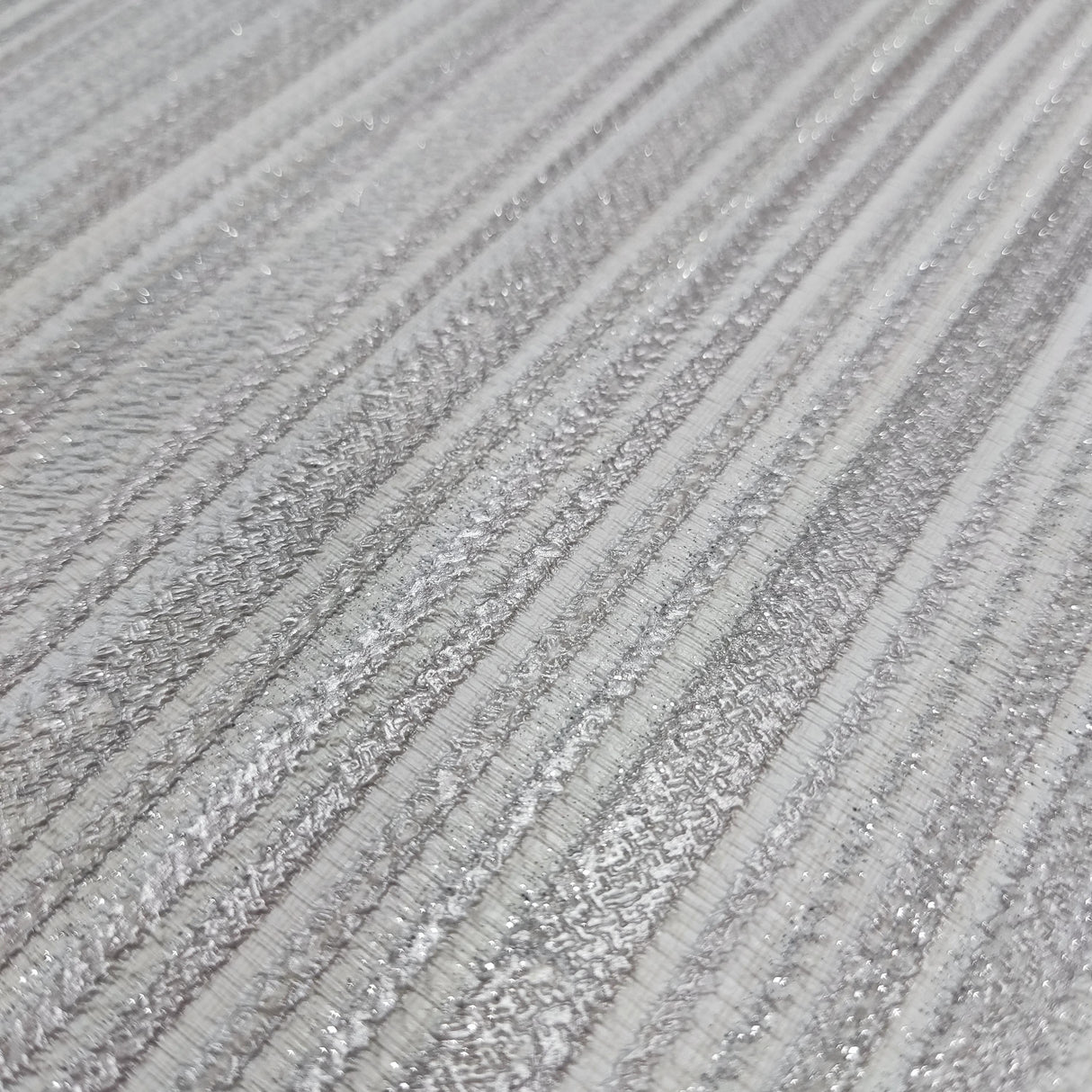 DecoratorsBest Glint Stria Stripe Light Grey Wallpaper