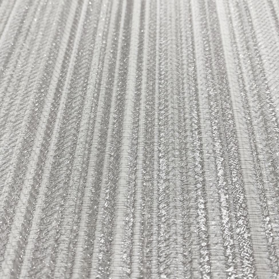DecoratorsBest Glint Stria Stripe Light Grey Wallpaper