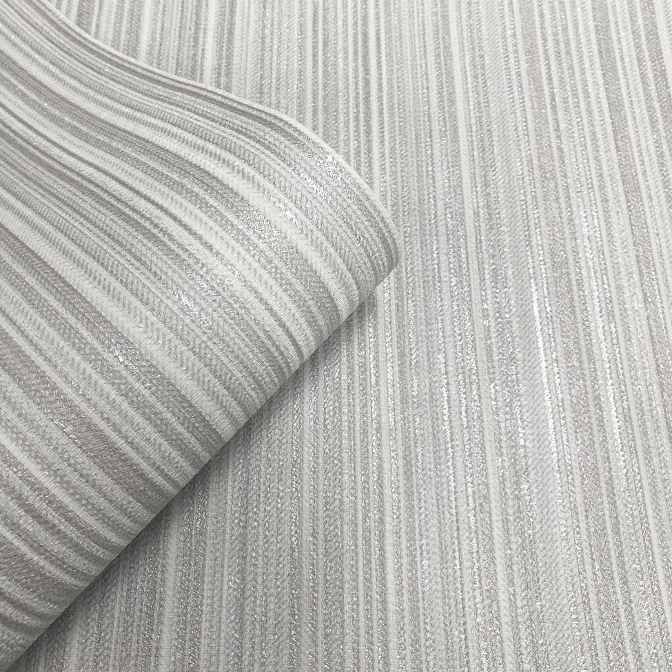 DecoratorsBest Glint Stria Stripe Light Grey Wallpaper