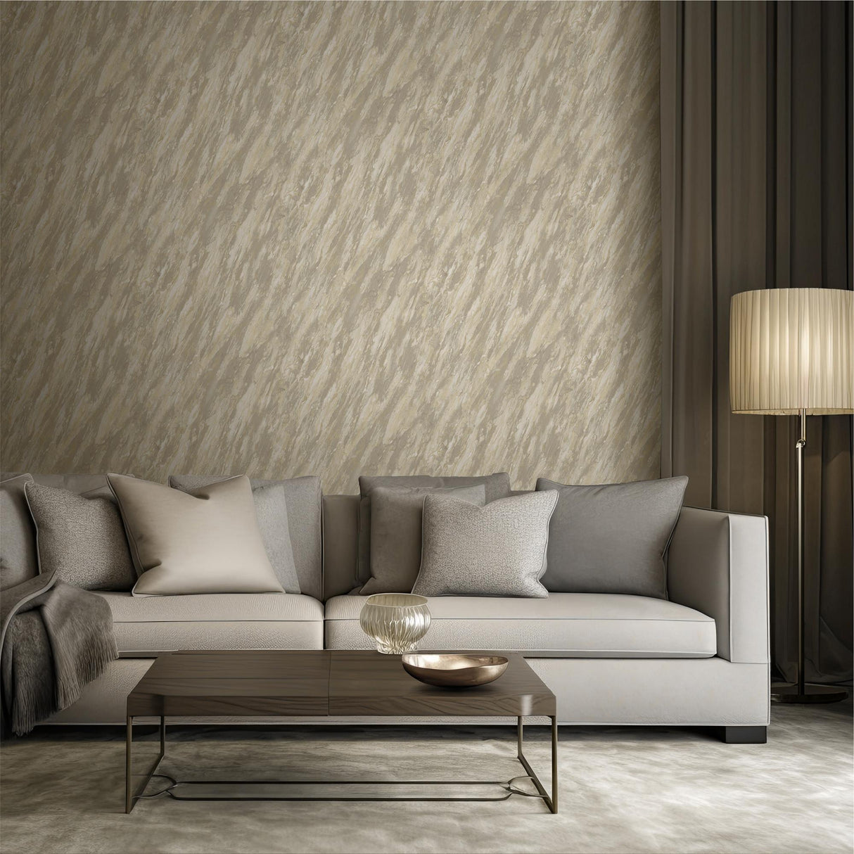 DecoratorsBest Luxe Marble with Glint Dust Beige Wallpaper