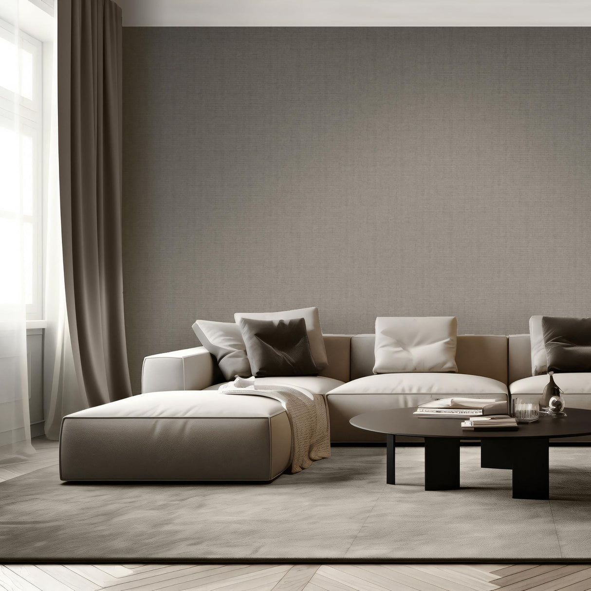 DecoratorsBest Lustre Linen Brown Wallpaper