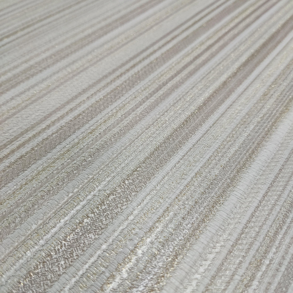 DecoratorsBest Glint Stria Stripe Natural Wallpaper
