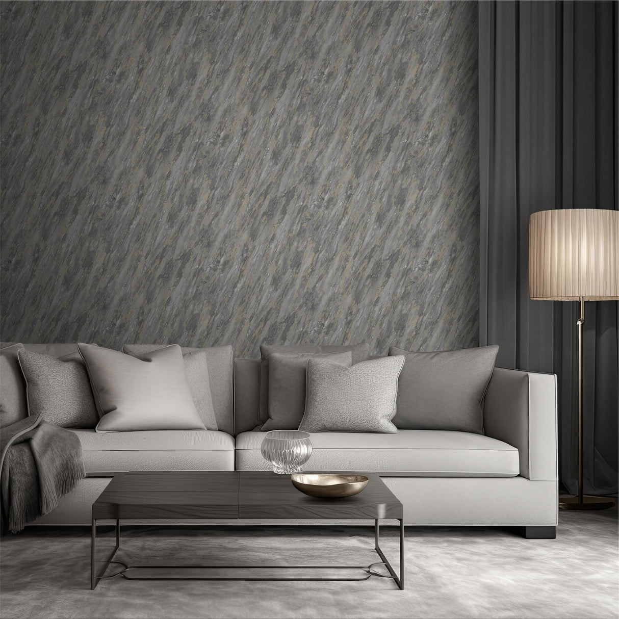 DecoratorsBest Luxe Marble with Glint Dust Dark Grey Wallpaper