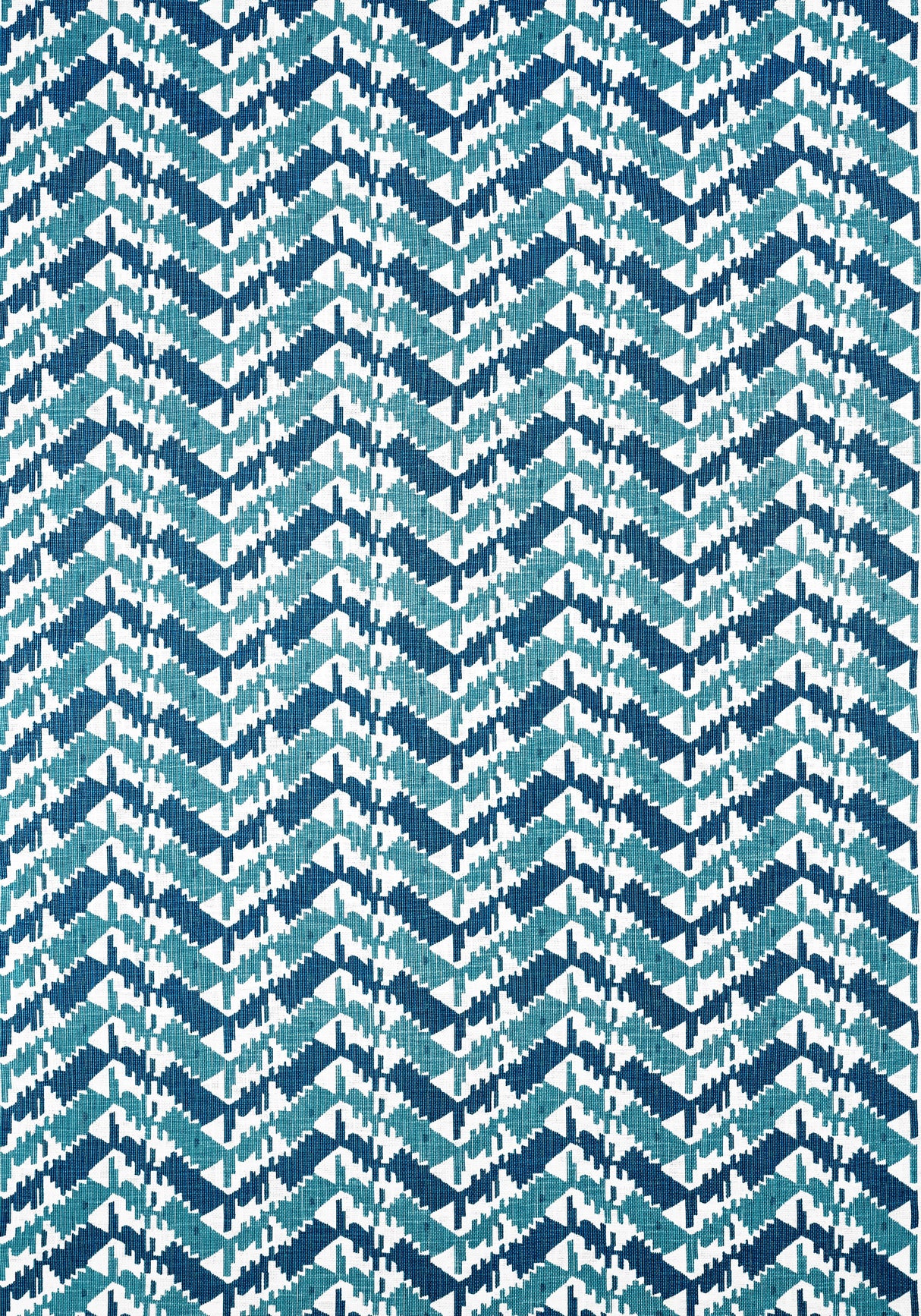 Thibaut MELROSE CHECK Navy and Peacock Fabric