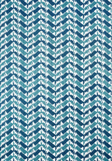 Thibaut MELROSE CHECK Navy and Peacock Fabric