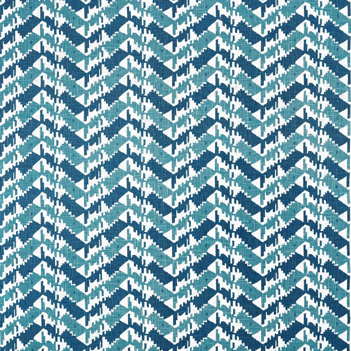 Thibaut Melrose Check Navy And Peacock Fabric