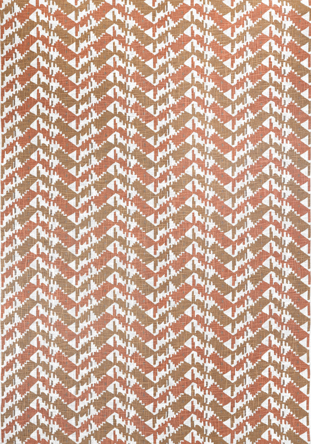 Thibaut MELROSE CHECK Apricot and Ginger Fabric