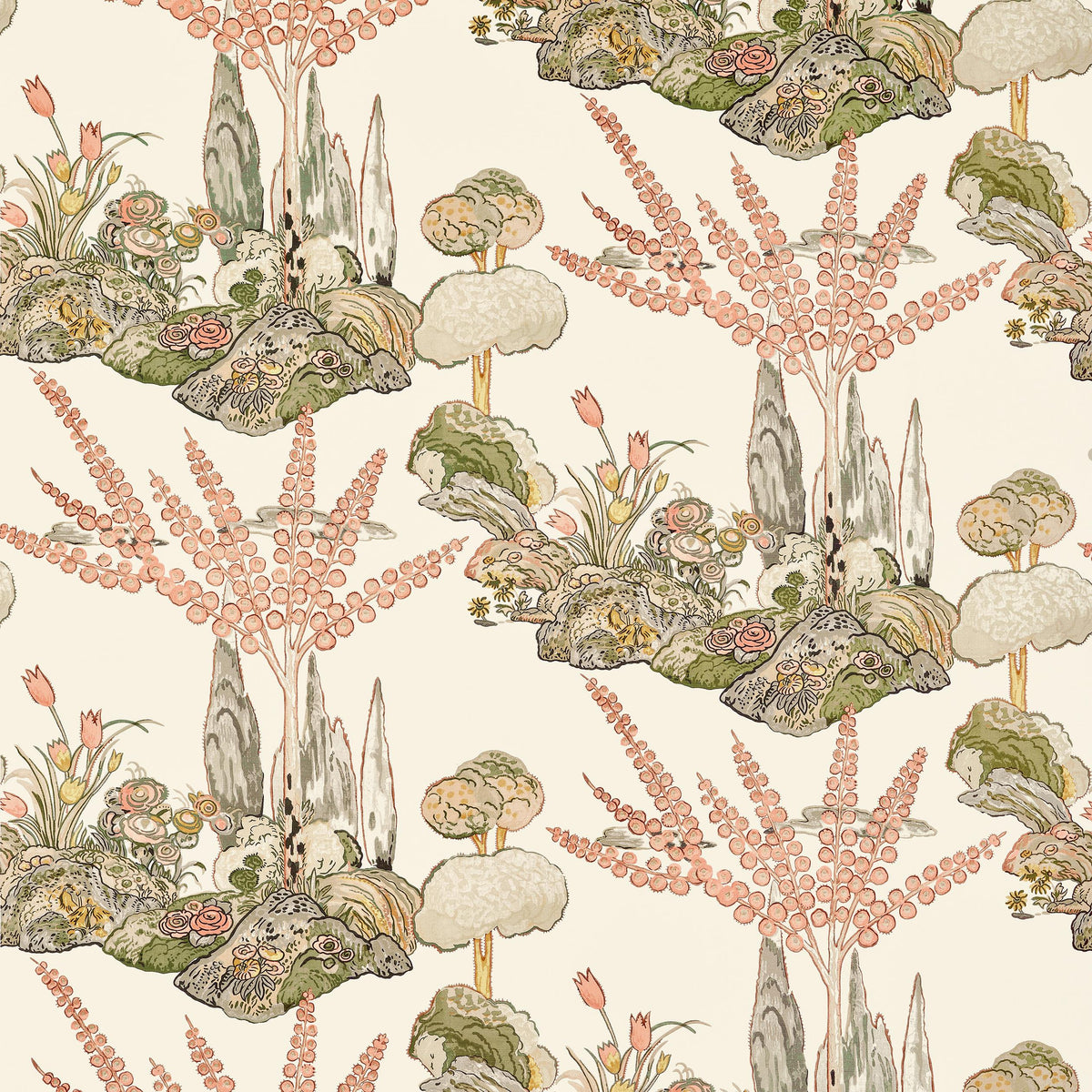 Thibaut Orleans Apricot And Ginger Fabric