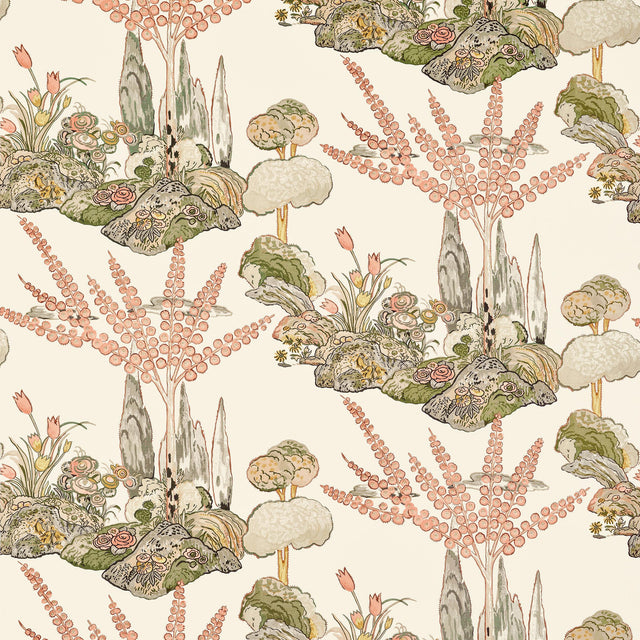 Thibaut Orleans Apricot And Ginger Fabric