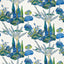 Thibaut Orleans Blue And Green Fabric