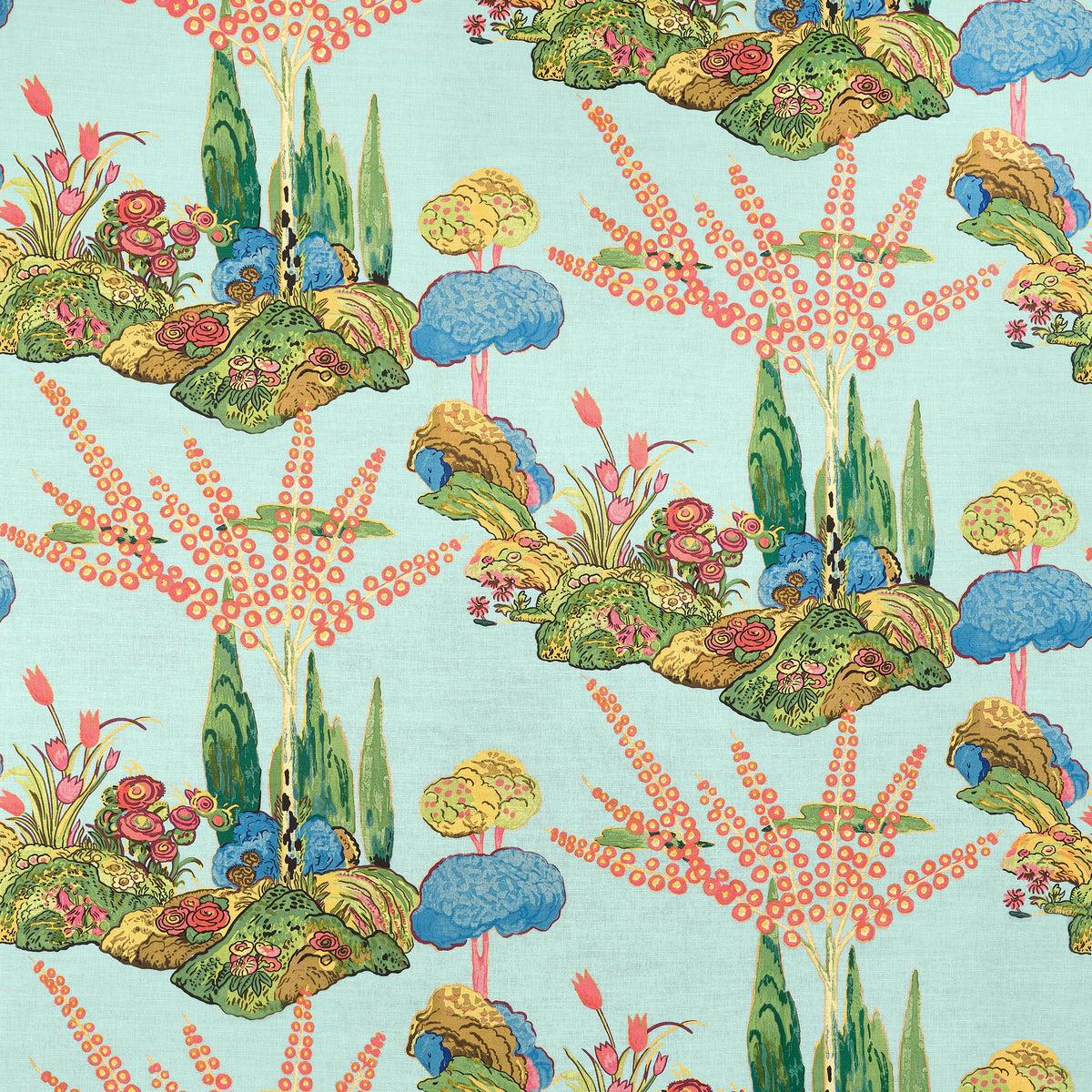 Thibaut Orleans Turquoise Fabric
