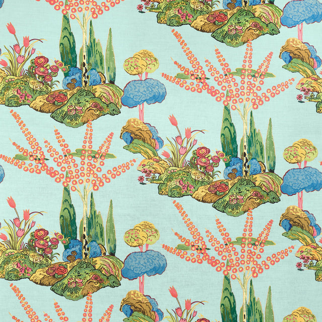 Thibaut Orleans Turquoise Fabric