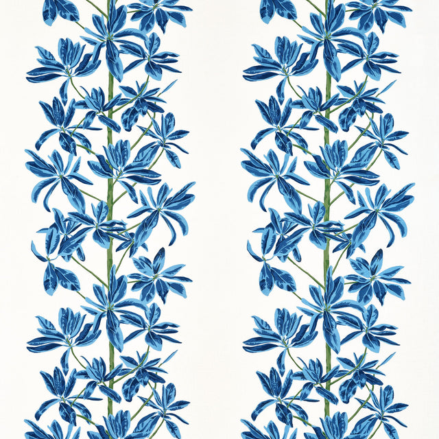 Thibaut Mangrove Tree Blue And White Fabric